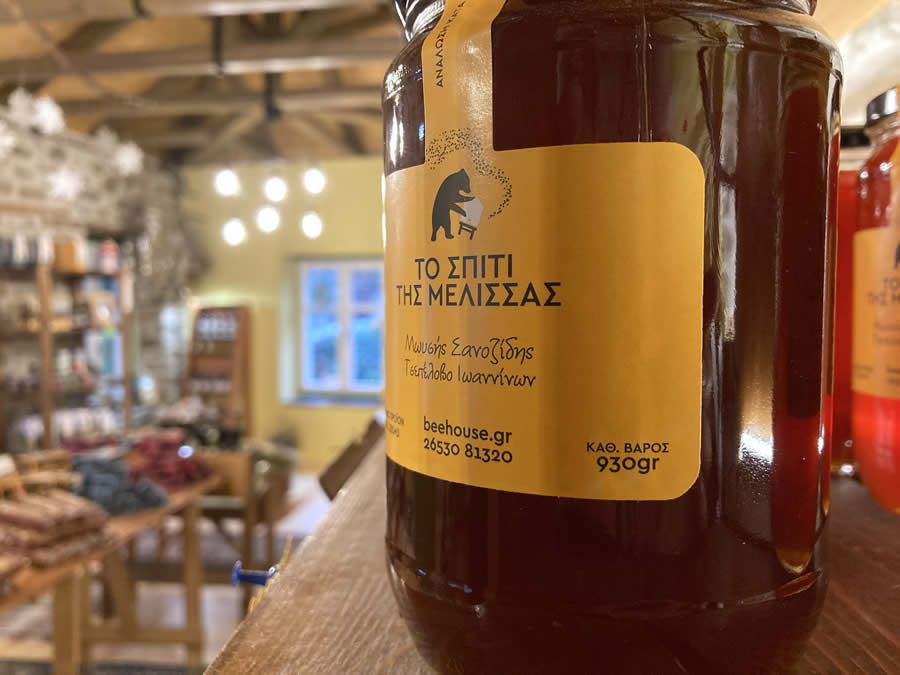 Our store is located in the picturesque village of Tsepelovo, in the heart of the Zagori region. You will find products from our beekeeping unit, such as pure, raw mountain honey, royal jelly, pollen, propolis, and beeswax among other products from selected local producers